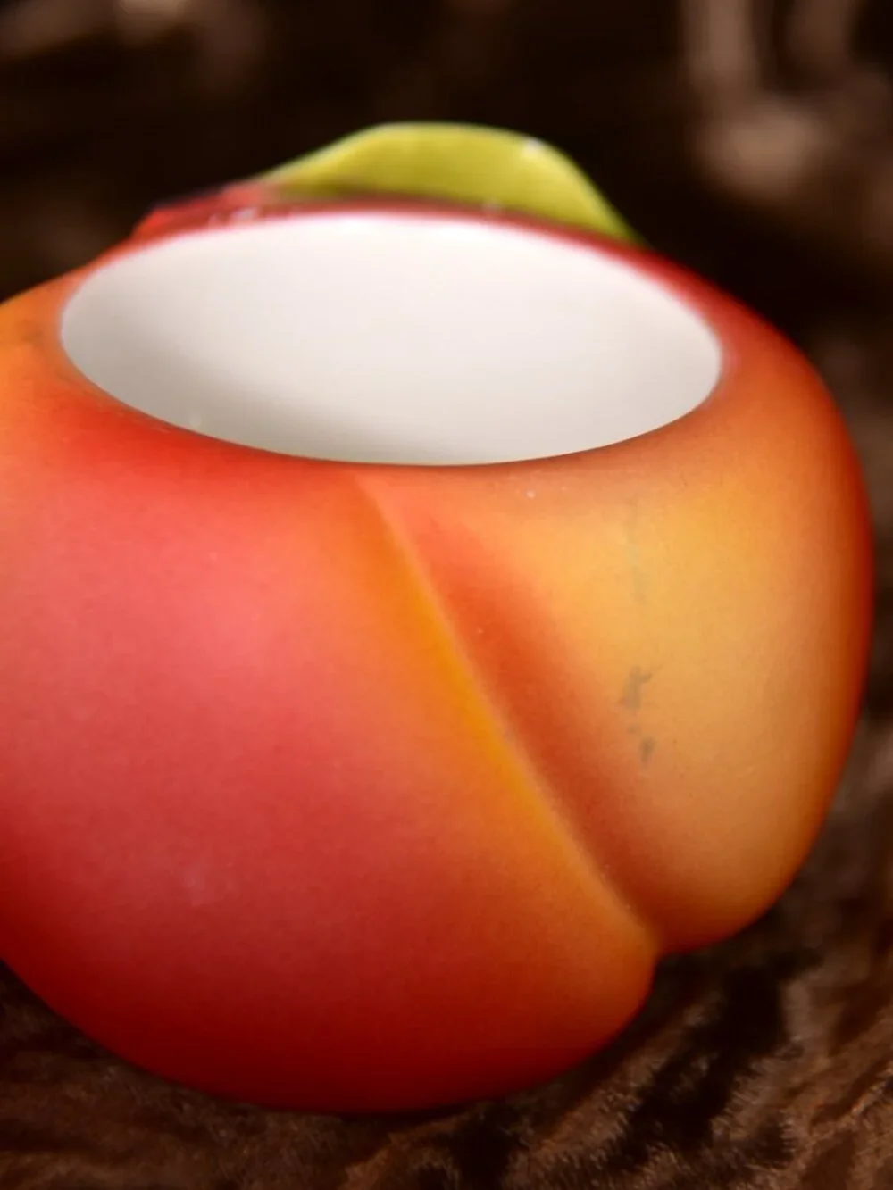 Partylite Ceramic Votive Holders Fruit Splash Peach And Green Apple